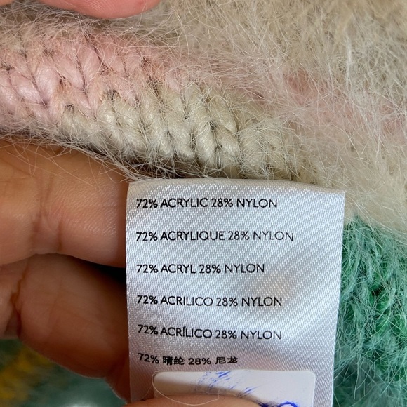 Urban Outfitters Kimchi Blue Fuzzy Sweater Size S Multicolor Slouchy Mock Neck - Picture 11 of 11